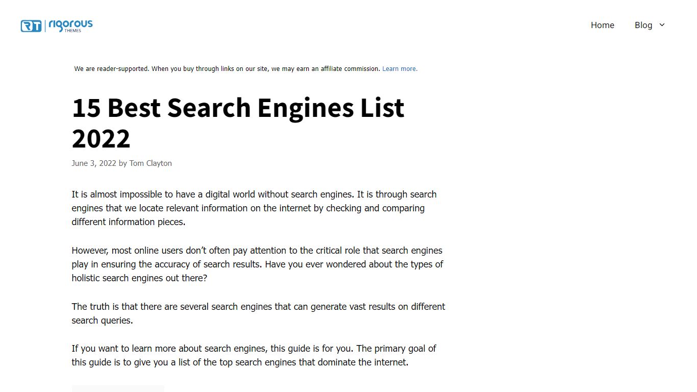 15 Best Search Engines List 2022 - Rigorous Themes